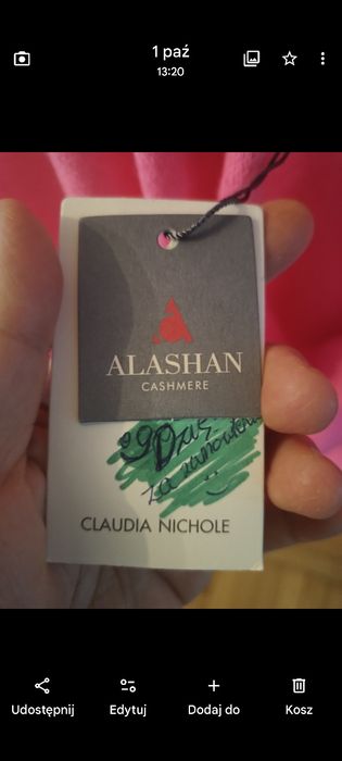 Ponczo 100 procent kaszmir firma Claudia Nichole