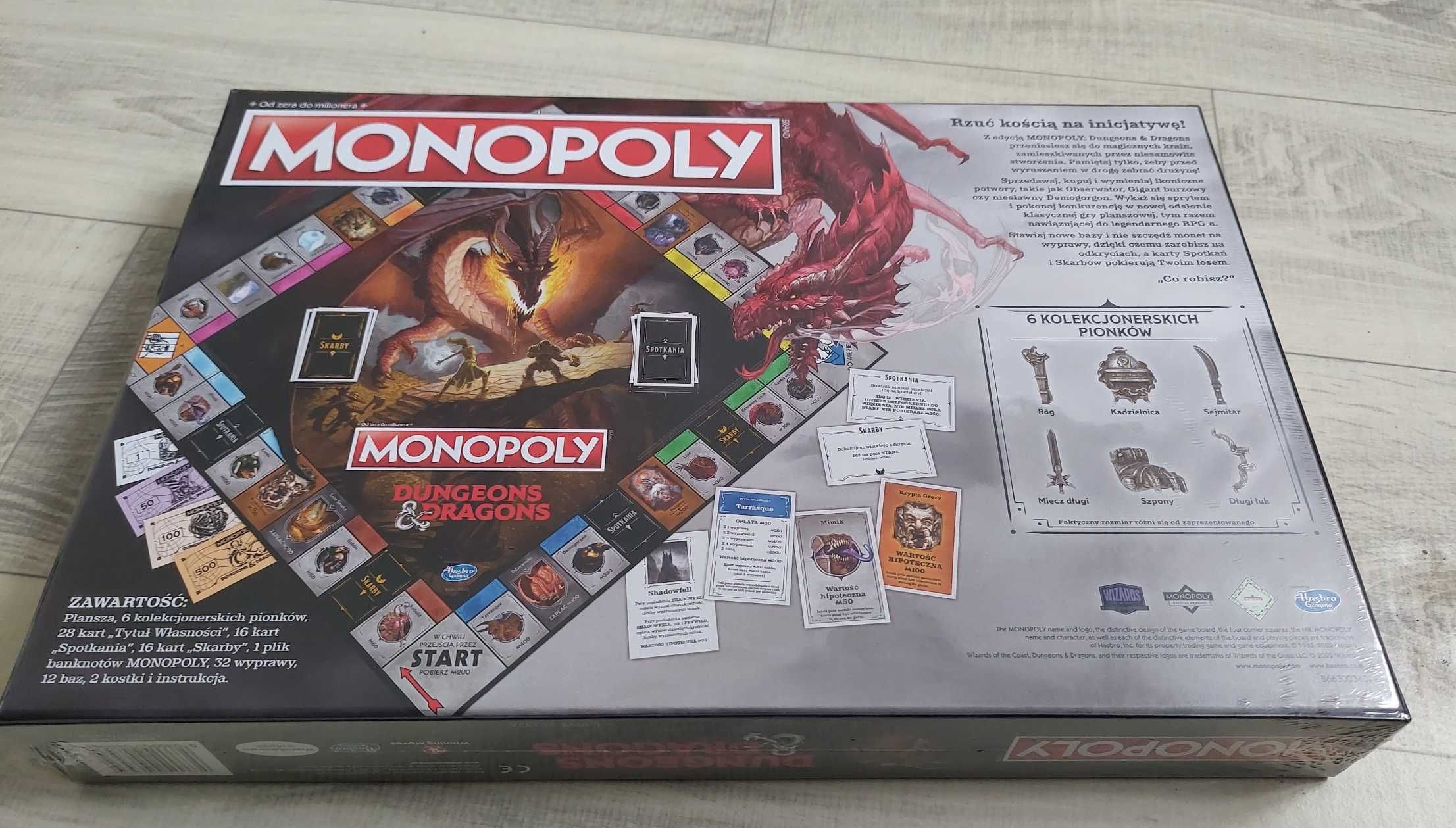 Planszówka Monopoly Dungeons& Dragons; fabrycznie nowa