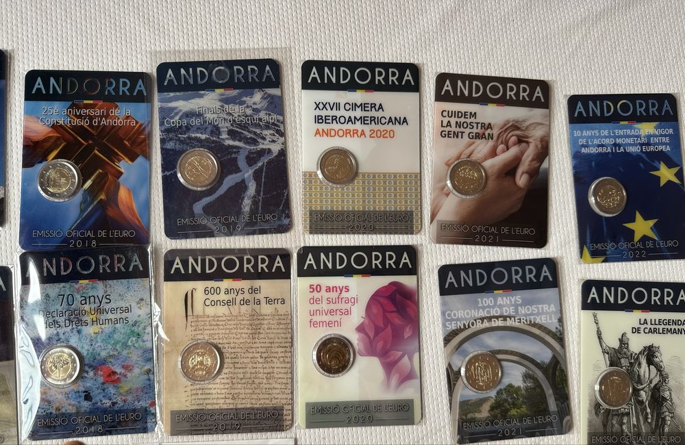 Moedas de Andorra 2€ comemorativas 2 euros euro colecao raras novas