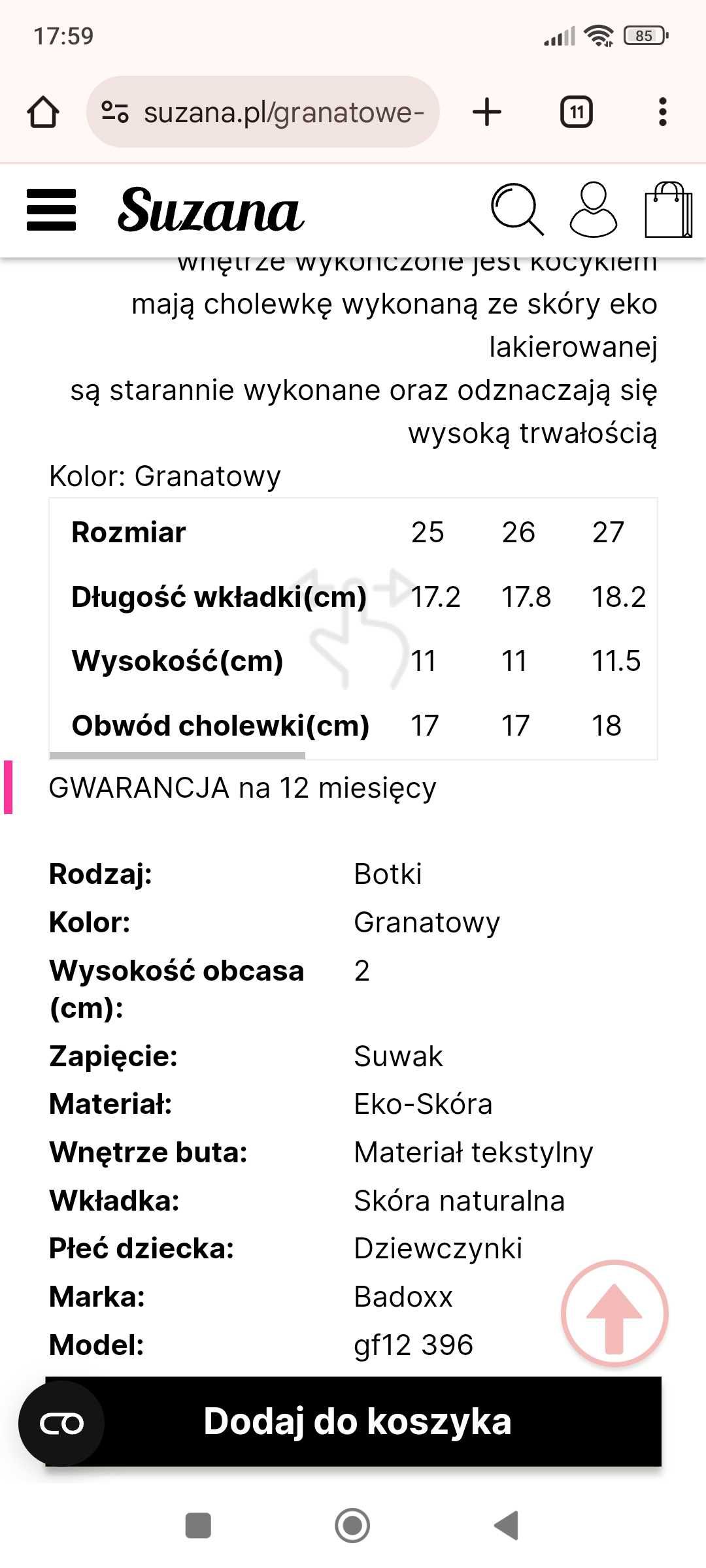 Granatowe botki dziewczęce 25 buty błyszczące frędzle kowbojki