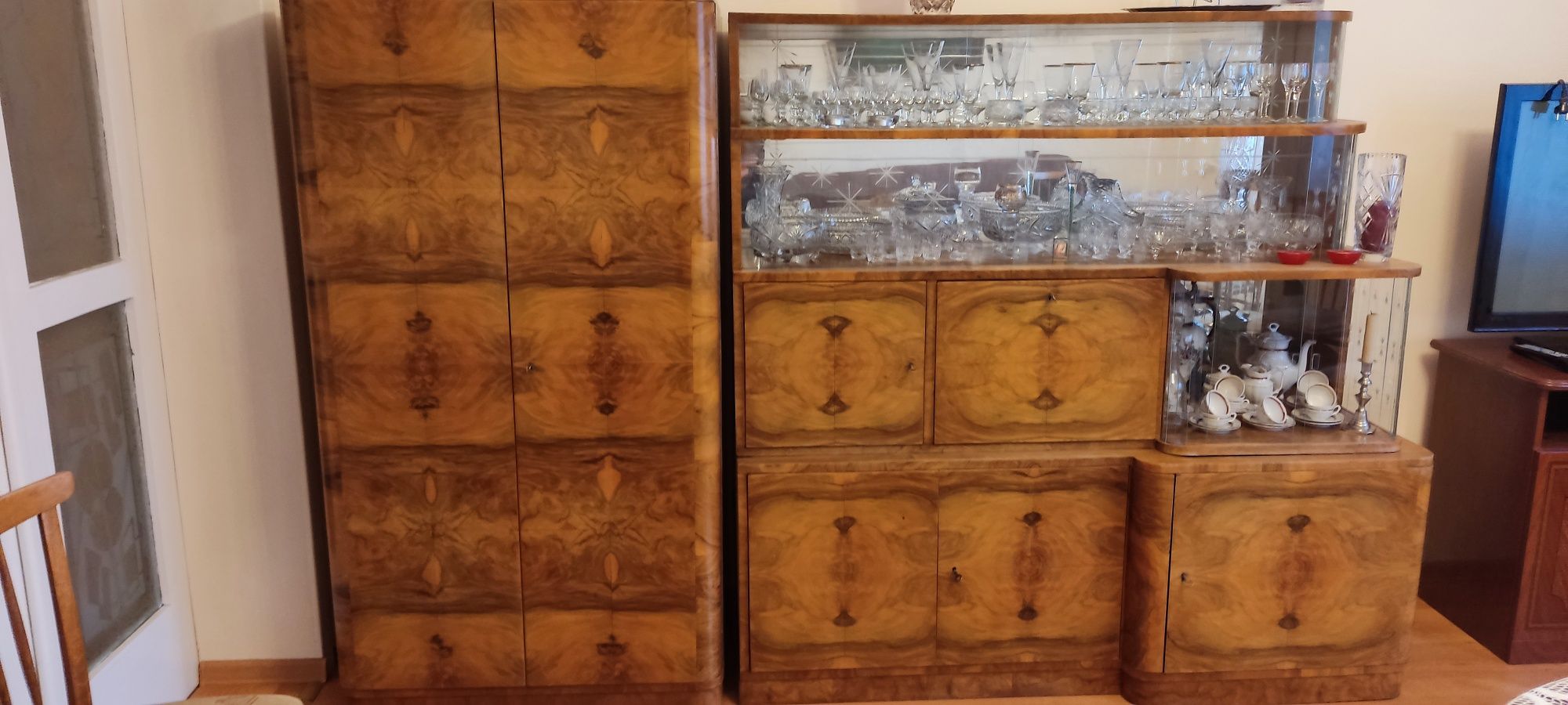Kredens witryna z szafą z lat 50tych (bez zastawy)