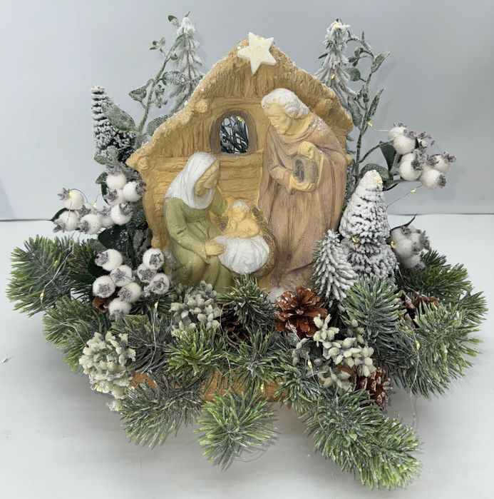 Stroik świąteczny szopka Bożonarodzeniowa Święta Rodzina