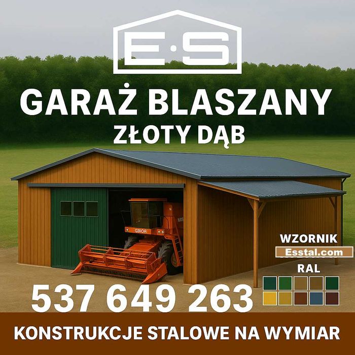 GARAŻ BLASZANY Duża Hala Magazyn| Wiata Garażowa  Zadaszenie – ESSTAL*