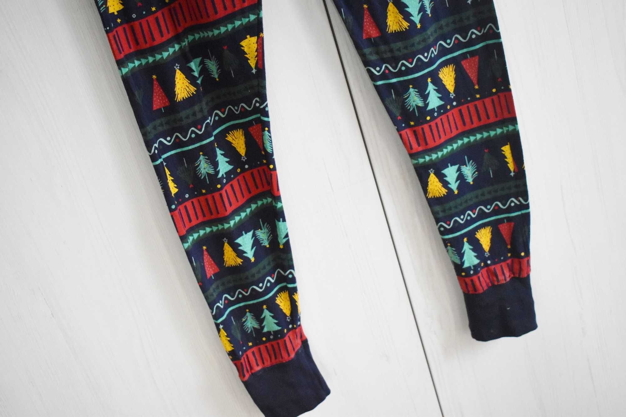 Spodnie świąteczne święta mikołajki 152 158 piżama xmas renifer choink