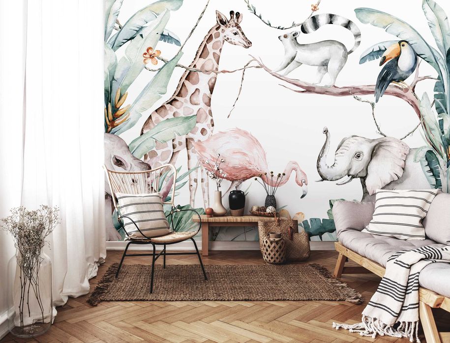 Fototapeta Zwierzaki Tropiki Las Natura 3D Twój Rozmiar + KLEJ