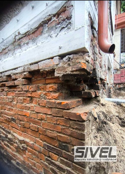 Podbijanie fundamentów, naprawy fundamentów, ankrowanie