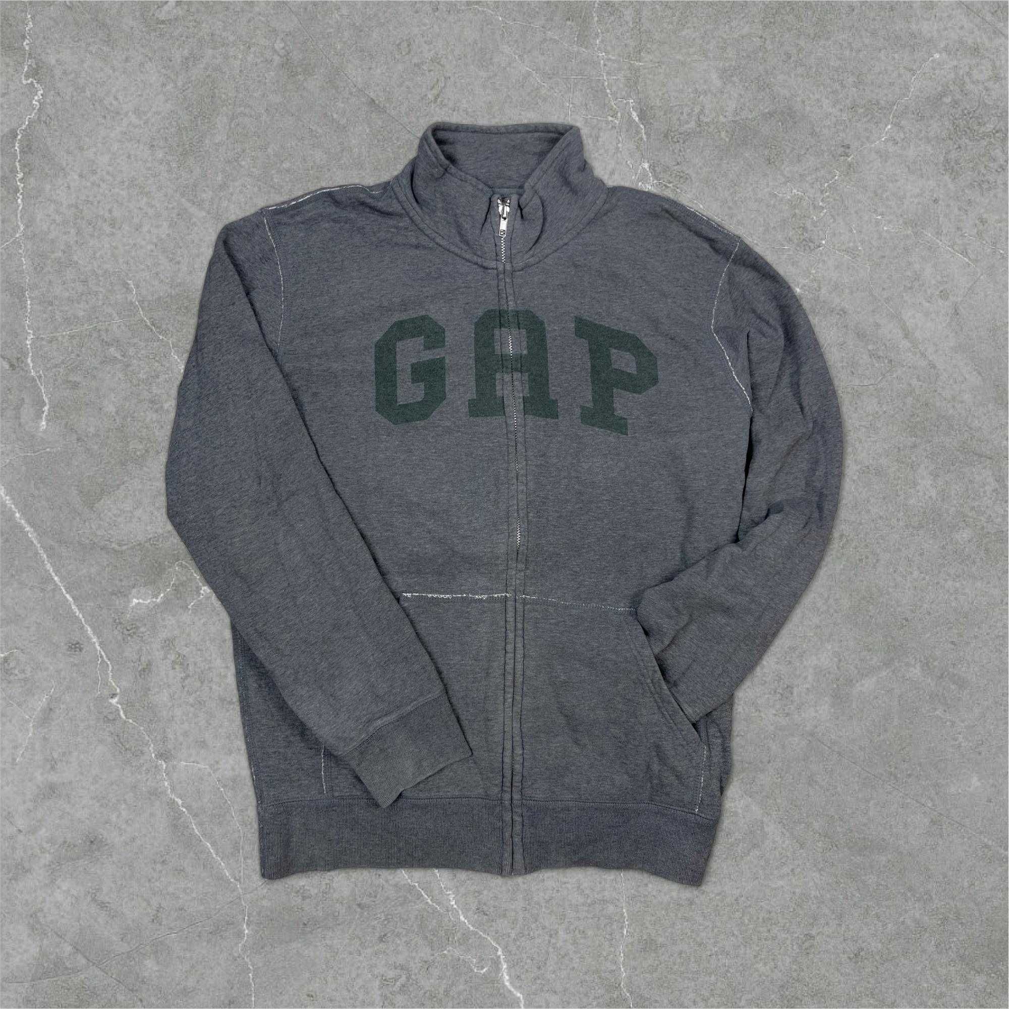 Bluza Gap Męska rozpinana szara bawełniana Vintage retro logo