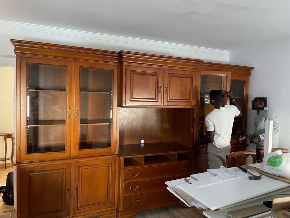 Estante com madeira maciça