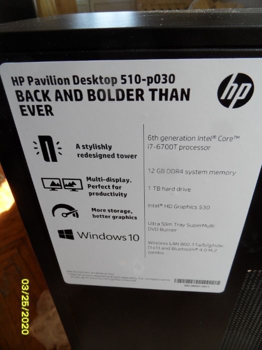 Hp Pavilion 510-p030 i7-6700t 12GB