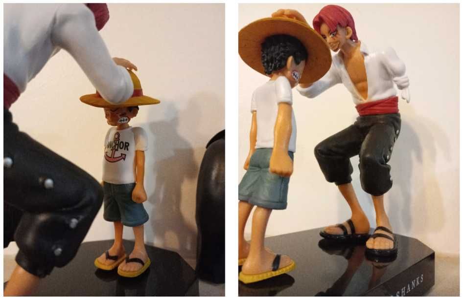 Figura de One piece do Shanks e do Luffy