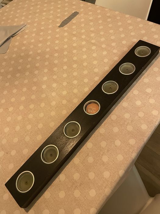 Porta velas de madeira