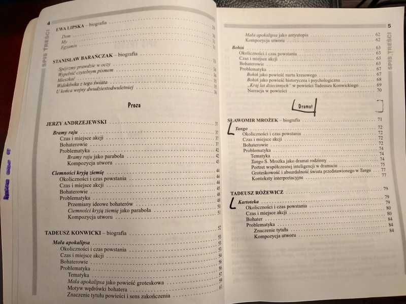 Opracowanie lektur - polska literatura współczesna po 1956r ...