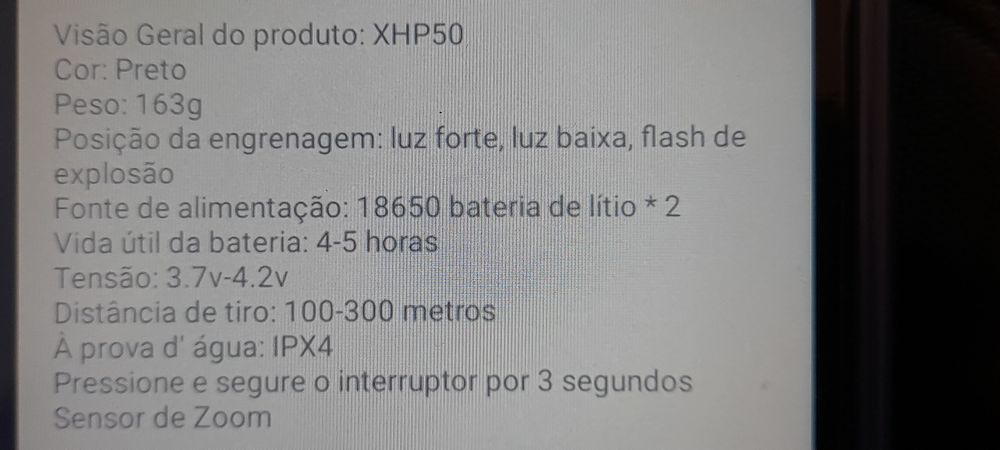 Lanterna poderosa led zoom