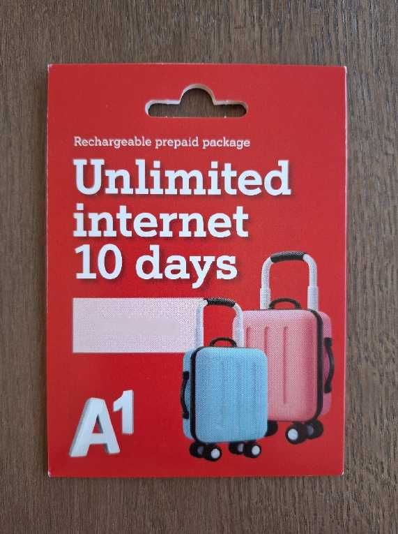Karta SIM starter A1 Chorwacja internet no limit +100 min/SMS na 10dni