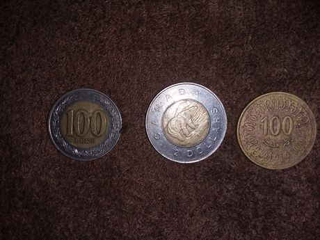 Монеты Канада, Албания, Тунис., за 3 монеты 250грн.