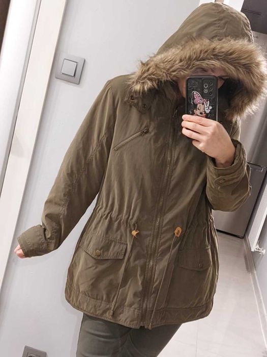 Kurtka z kapturem zimowa parka ocieplana L/xl