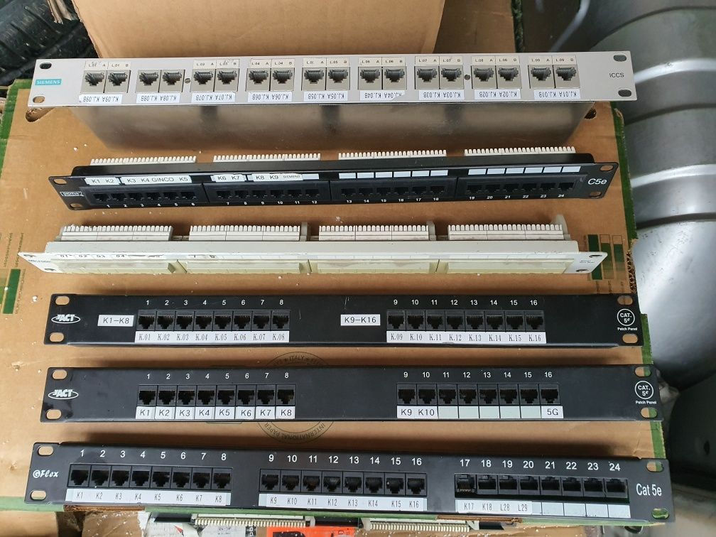 Patchpanel 16-24p 1U sieci komputerowej półka listwa zasilająca