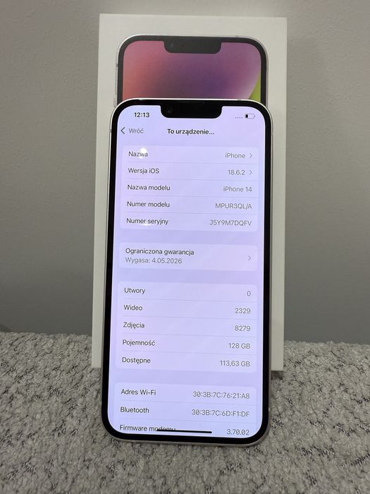 iPhone 14 biały 98% bateria + gwarancja do 05.2026r