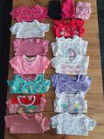 Koszulki z krótkim rękawem spodenki dla dziewczynki 0-3 m 56-62 cm