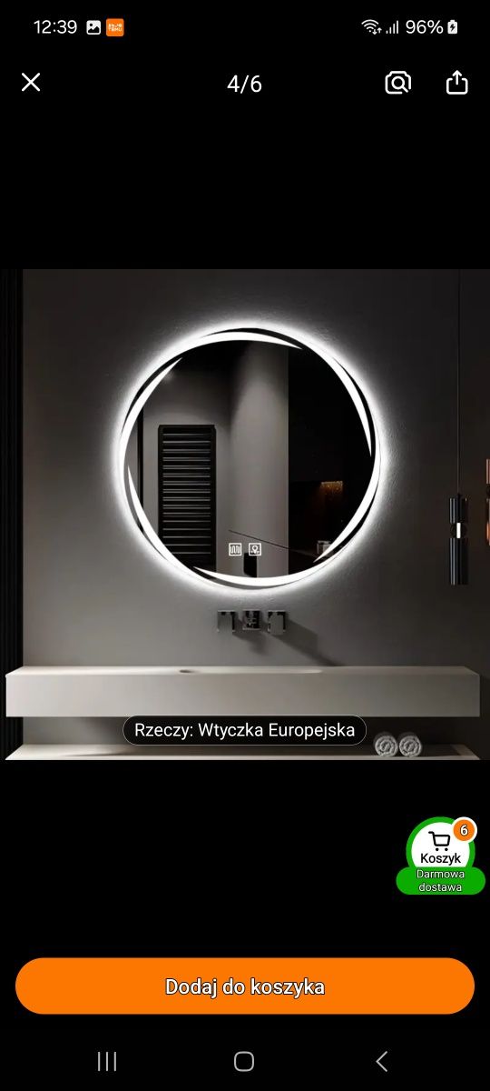Nowe Lustro LED 60cm