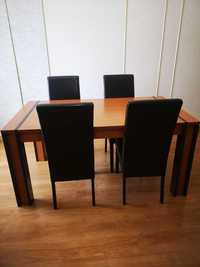 Conjunto mesa extensível 160/90 cm com 4 cadeiras