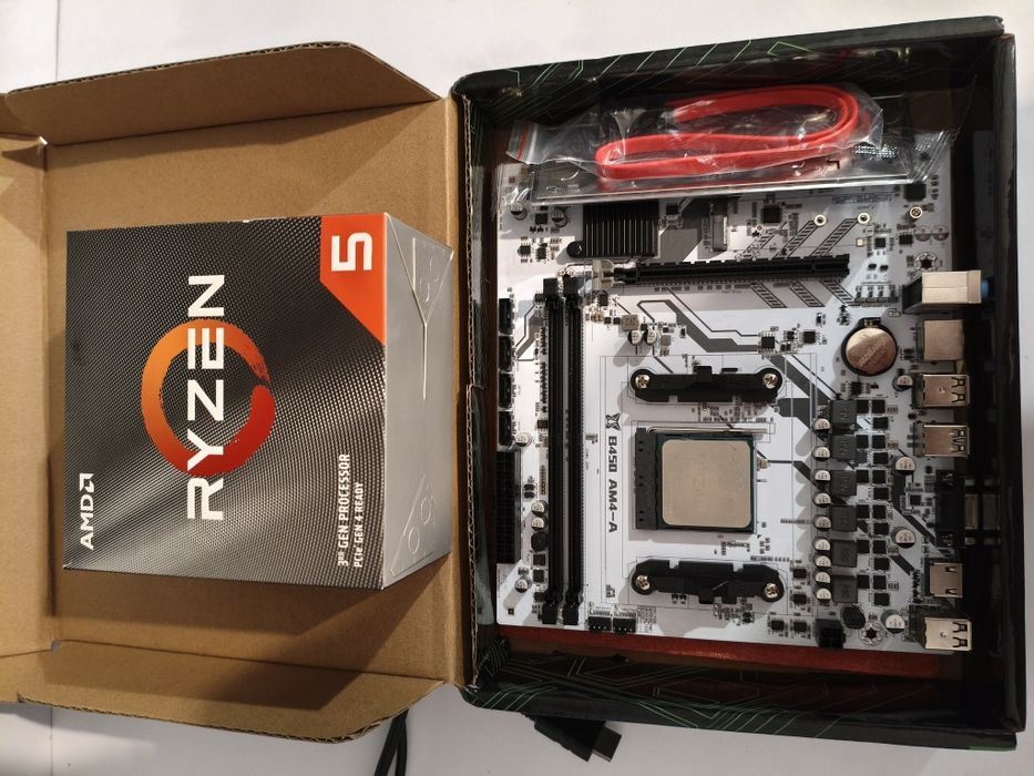 Płyta główna b450 + Ryzen 5 4500+ 2x8 gb ram