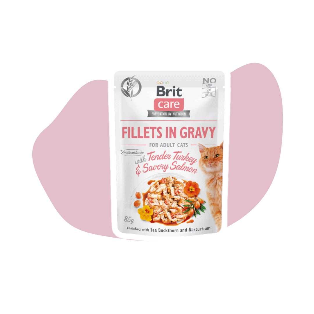 Brit Care Cat Fillet in Jelly / in Gravy 10x85g Hipoalergiczna