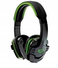 Nowe słuchawki  z mikrofonem przewodowe gaming RAVEN zielone