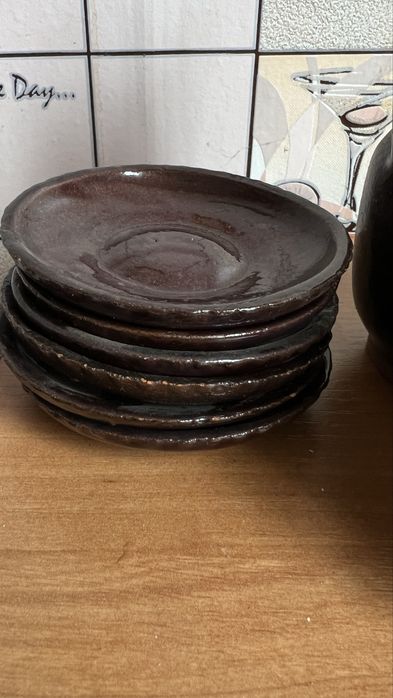 Винтажный кофейный набор, керамика, 6 персон