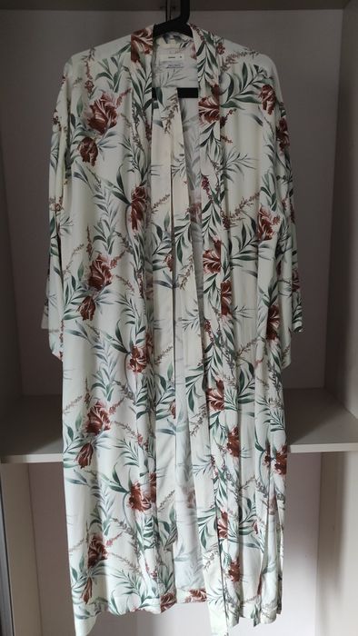 Kobiece eleganckie kimono szlafrok Festiwal wiskoza rośliny kwiaty