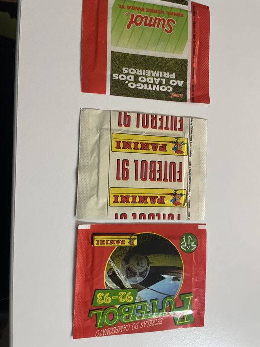 Saquetas vazias de 1991 e 1992/93