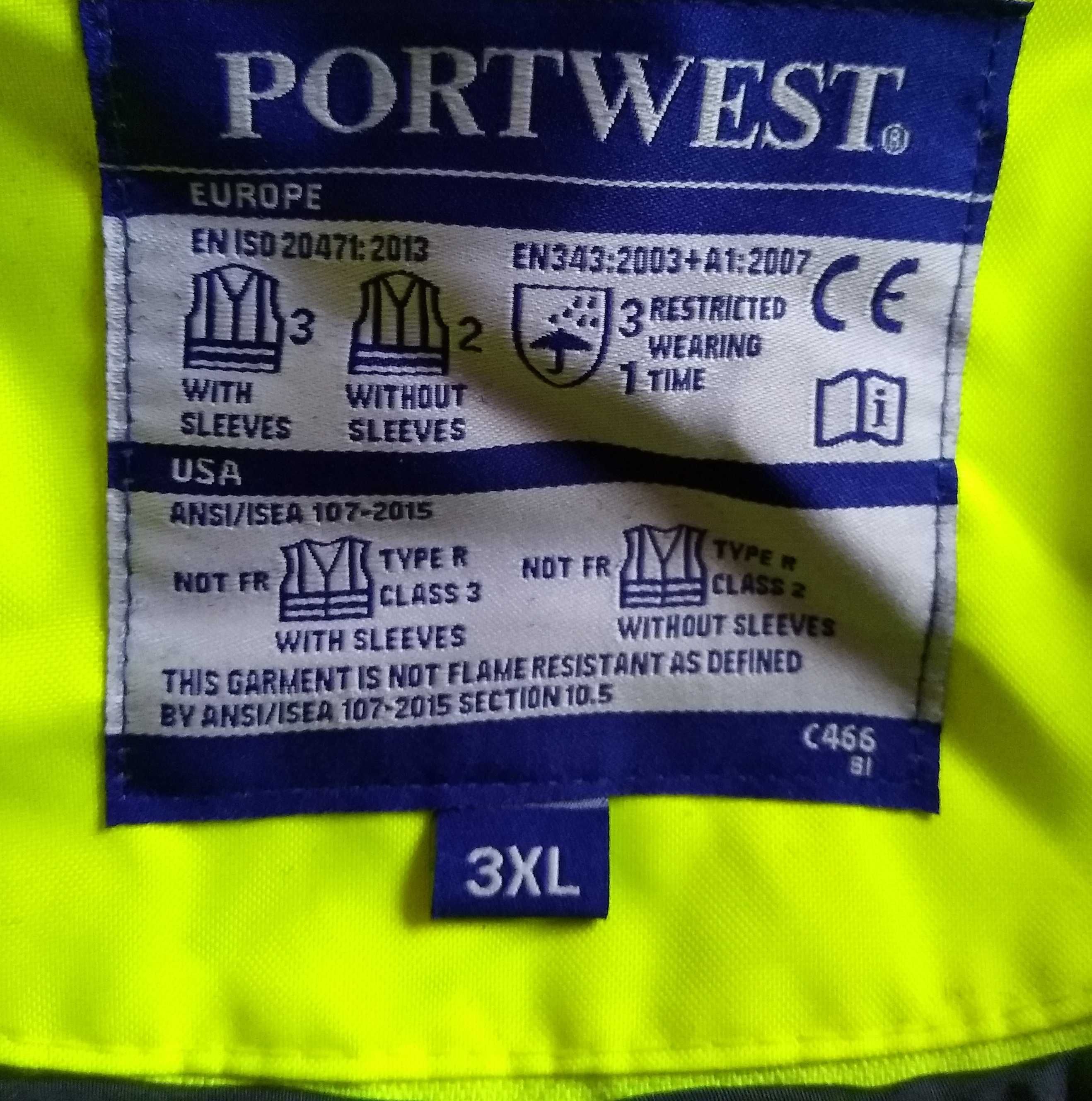 C466 PORTWEST kurtka robocza zimowa ostrzegawcza XXXL 3XL