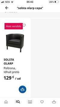 Sofá de 1 lugar IKEA Solsta Olarp beje