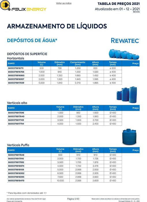 Deposito de Agua 10.000Litros Certificado para Água Potavel - Novo