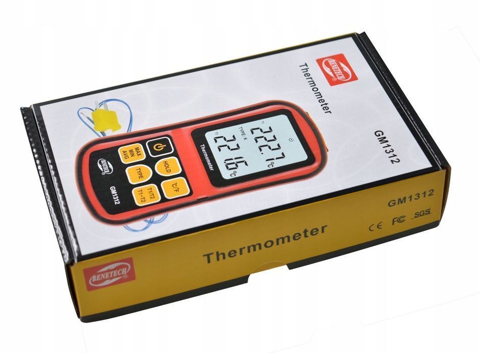 Cyfrowy Termometr 2x Termopara Typu K -50 Do 1372