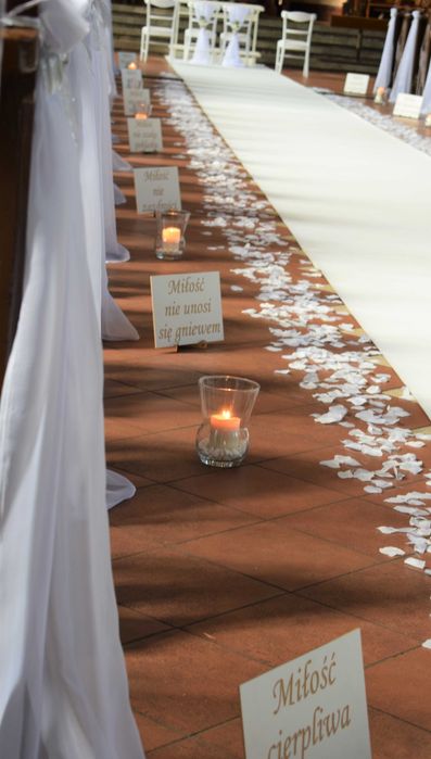 dekoracja kościoła, ślub, wesele, dekoracje ślubne