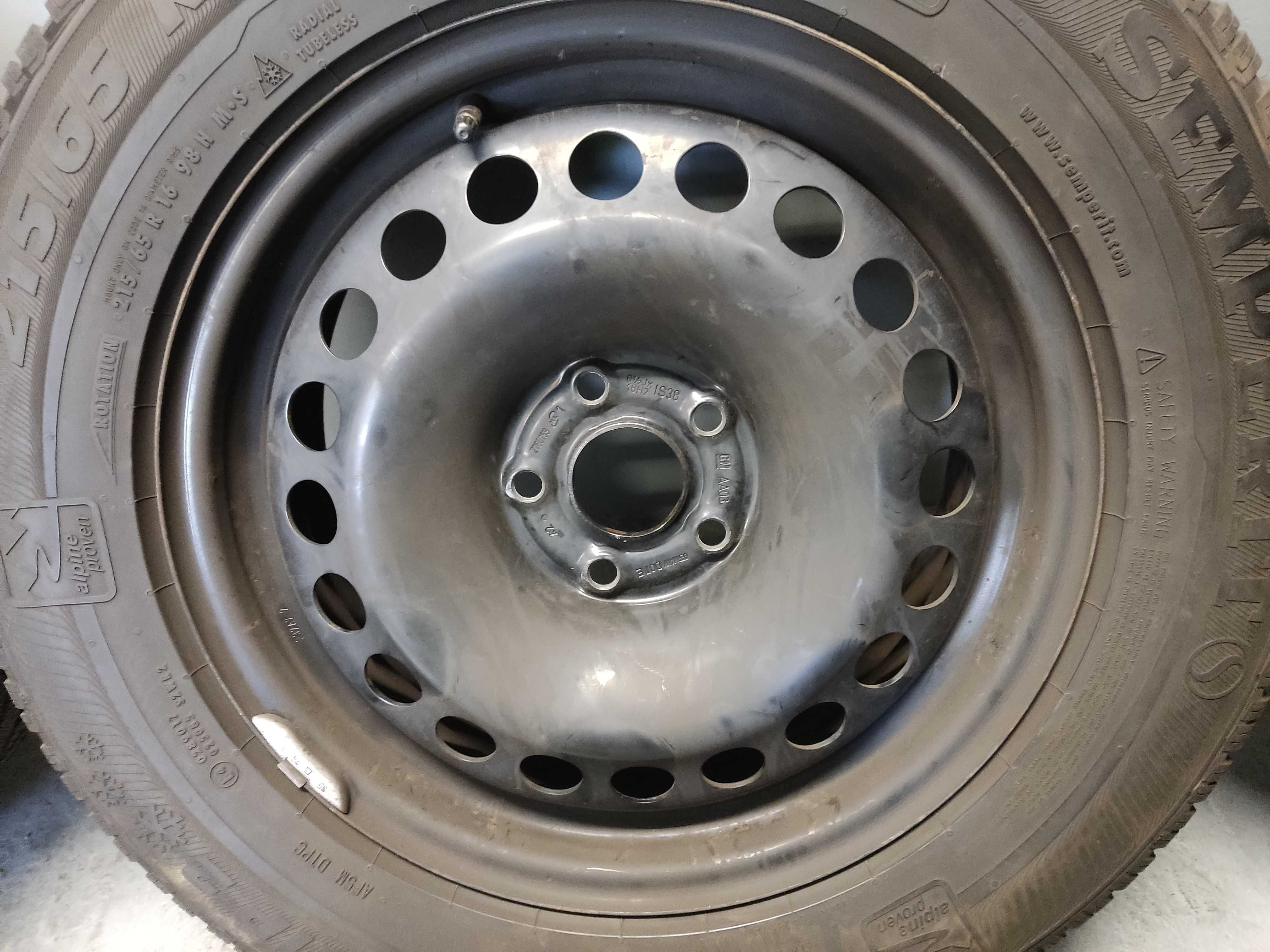 Koła stalowe 16 Opel Mokka 5x105, 215/65R16 Semperit 2017 rok czujniki