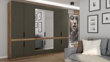 Szafa 310/240 Meblast Dąb Lefkas/Grafit z 2 Lustrami Loft