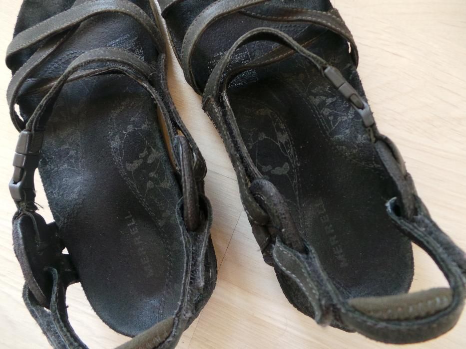 MERRELL 36 sandały damskie czarne, miękkie skórzane, skóra naturalna !