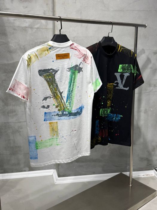 LOUIS VUITTON футболка мужская оверсайз черная белая оригинал