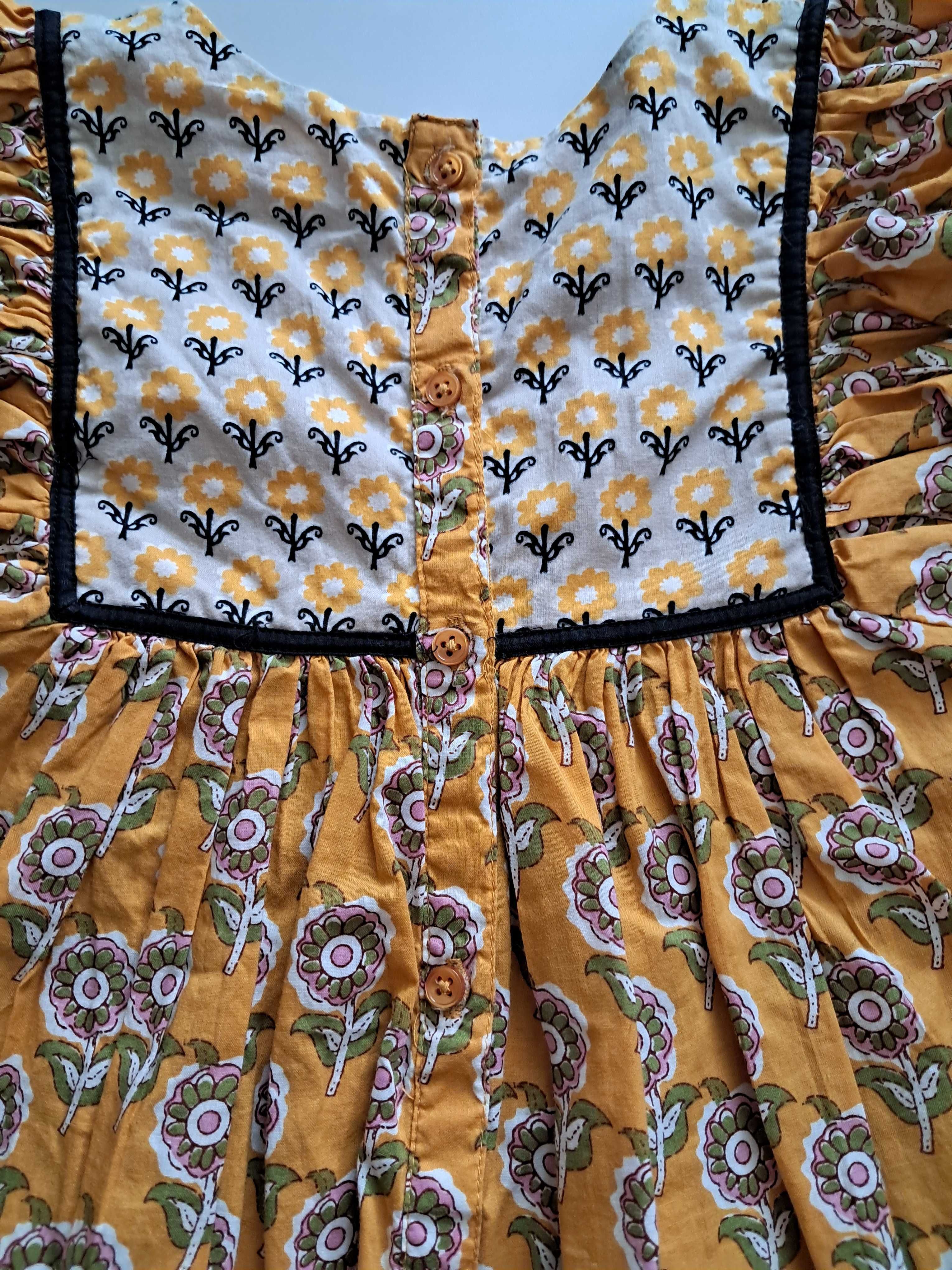 Śliczka sukienka Zara, bawełna, w kwiatki, j. nowa, r. 110 (4-5 lat)