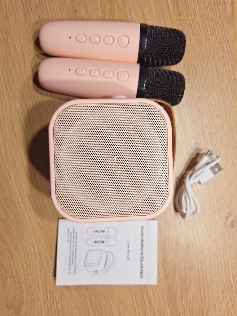 Zestaw karaoke Jeefu – 2 mikrofony bezprzewodowe + głośnik Bluetooth