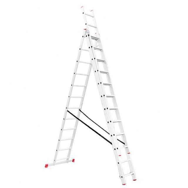 Лестница алюминиевая 3-х секц. 3*10 ступ.6,48 м INTERTOOL LT-0310/0312