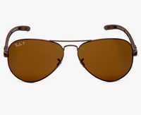 Ray Ban Aviator Brown Carbon Fiber Lente Polarizada