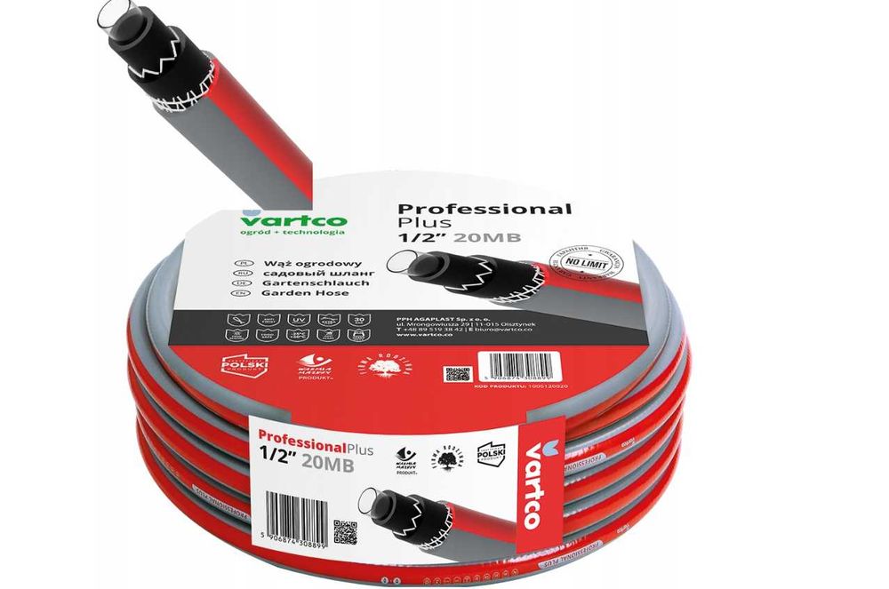 WĄŻ OGRODOWY nieskręcający 6 warstw 4 warstwy trwały wytrzymały VARTCO