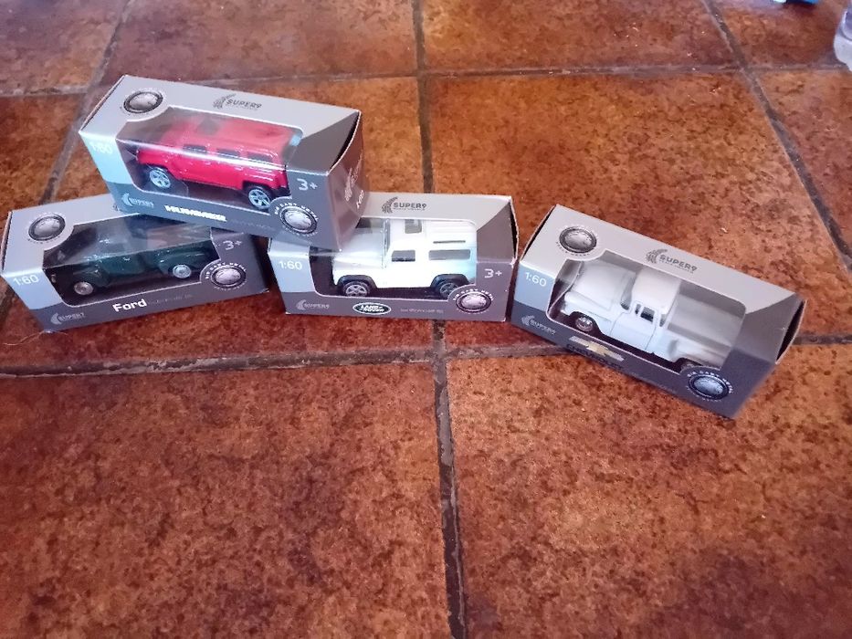 Miniaturas carrinhas ford + chevrolet + hummer + land rover