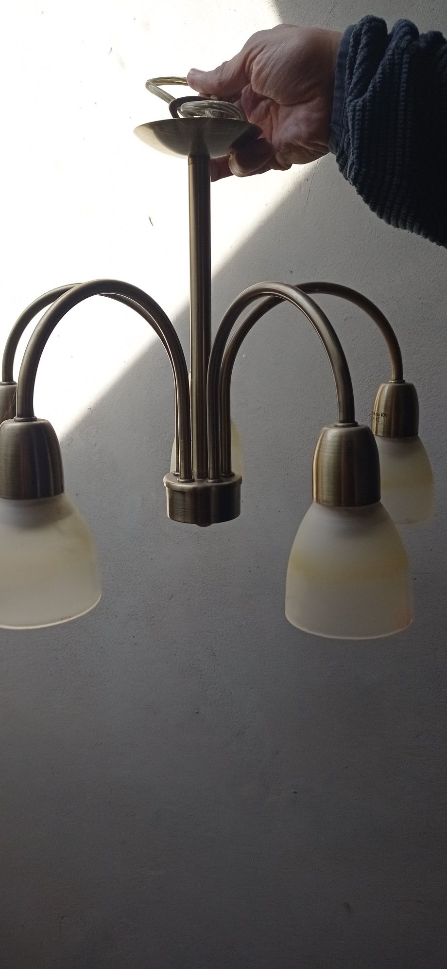 Lampa wisząca abażur, retro, PRL, vintage