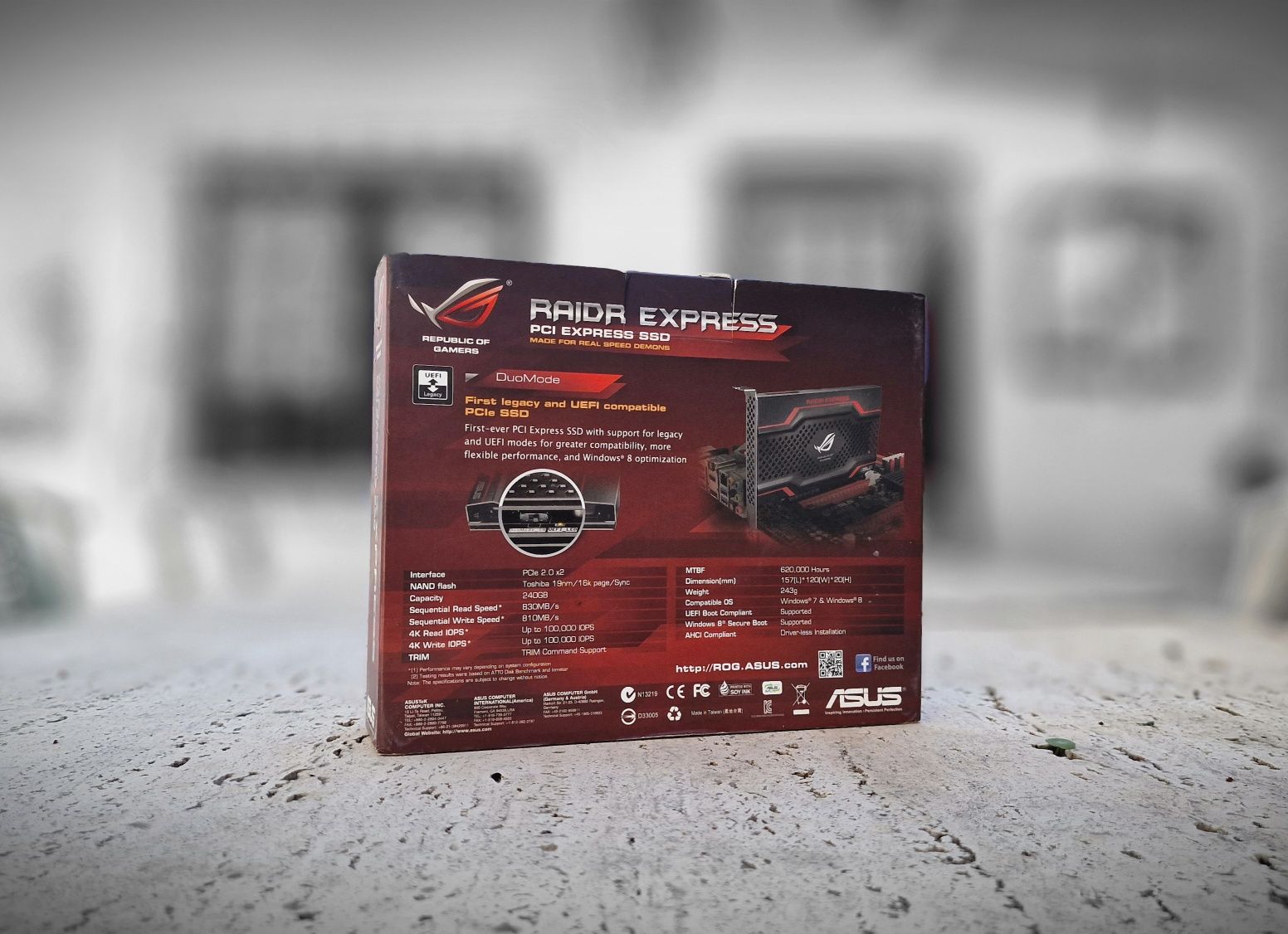 Pcie SSD Asus Rog Raidr Express speed demons