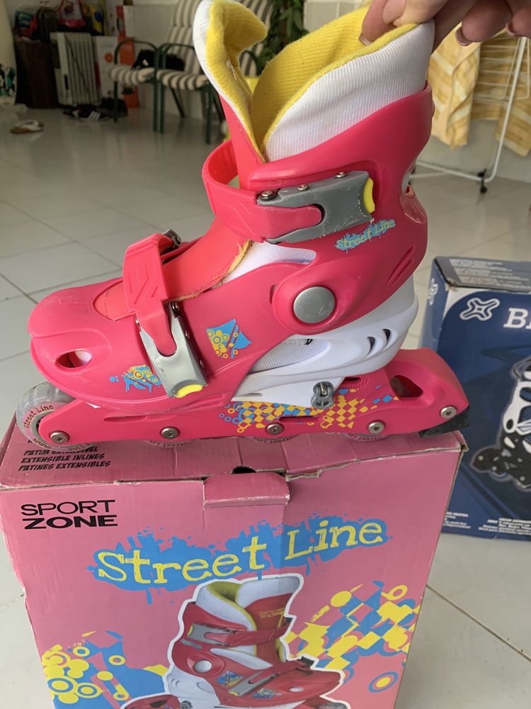 Patins em linha de menina como novos