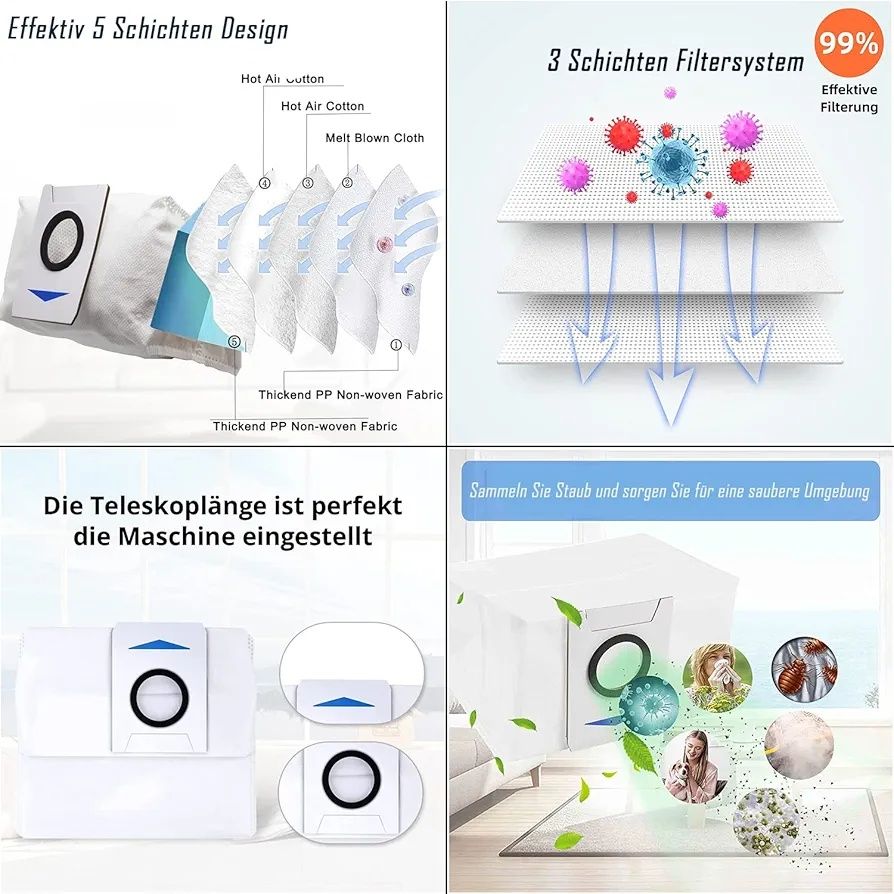 Zestaw akcesoriów Ecovacs T20 OMNI szczotka 4xHEPA 4xściereczka 4xwork